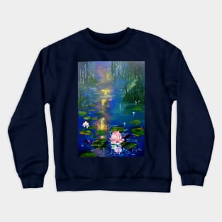 Evening on Monet's Pond Crewneck Sweatshirt